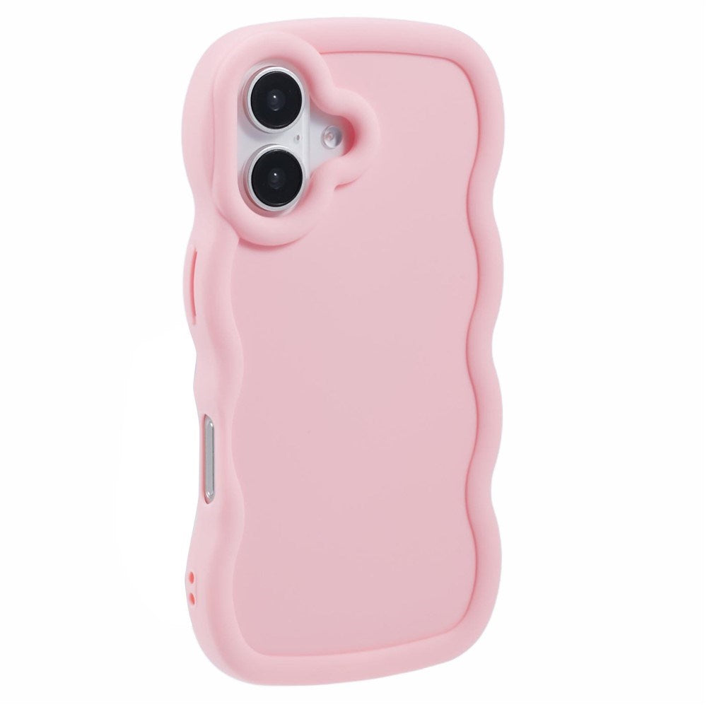 iPhone 16 EIDERWOOD Fleksibelt Plast Wavy Deksel - Rosa