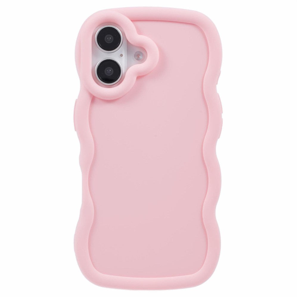 iPhone 16 EIDERWOOD Fleksibelt Plast Wavy Deksel - Rosa