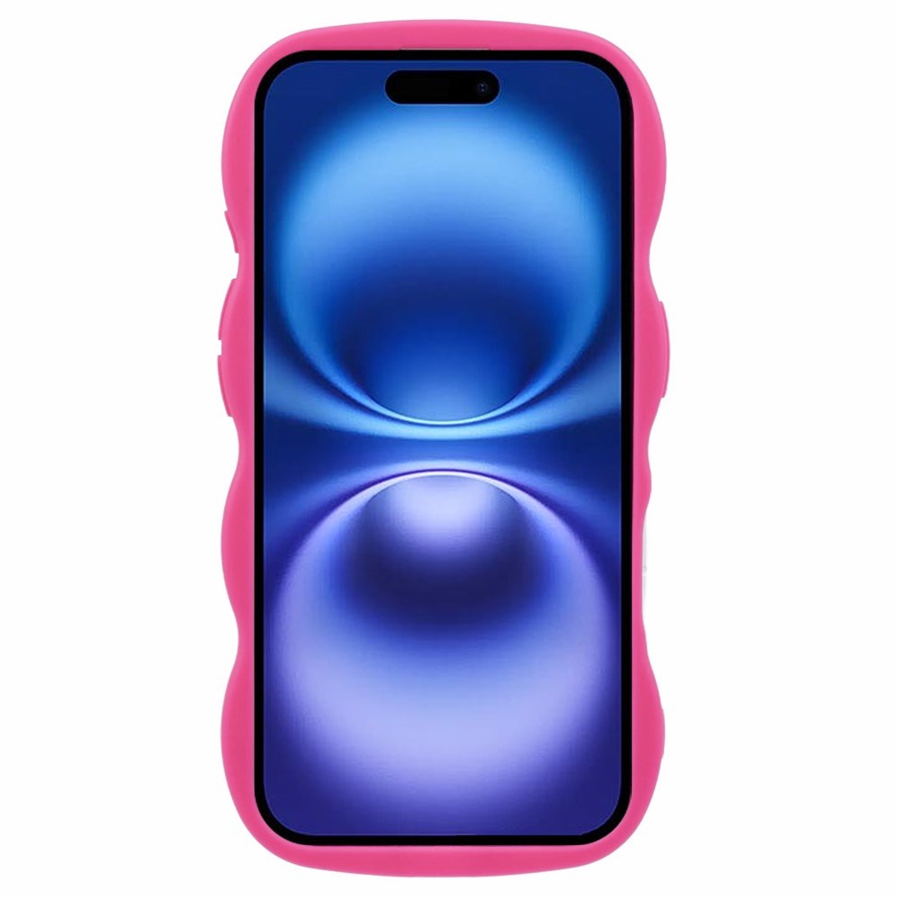 iPhone 16 EIDERWOOD Fleksibelt Plast Wavy Deksel - Pink