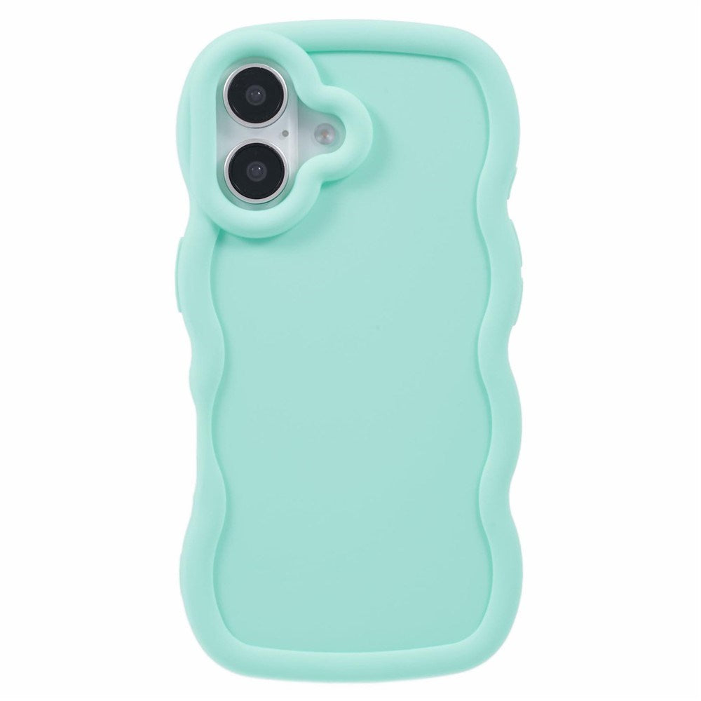 iPhone 16 EIDERWOOD Fleksibelt Plast Wavy Deksel - Blå