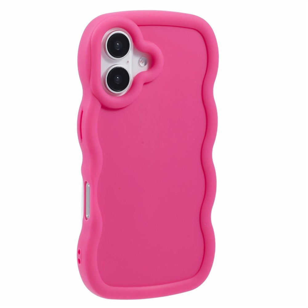 iPhone 16 Plus EIDERWOOD Fleksibelt Plast Wavy Deksel - Pink