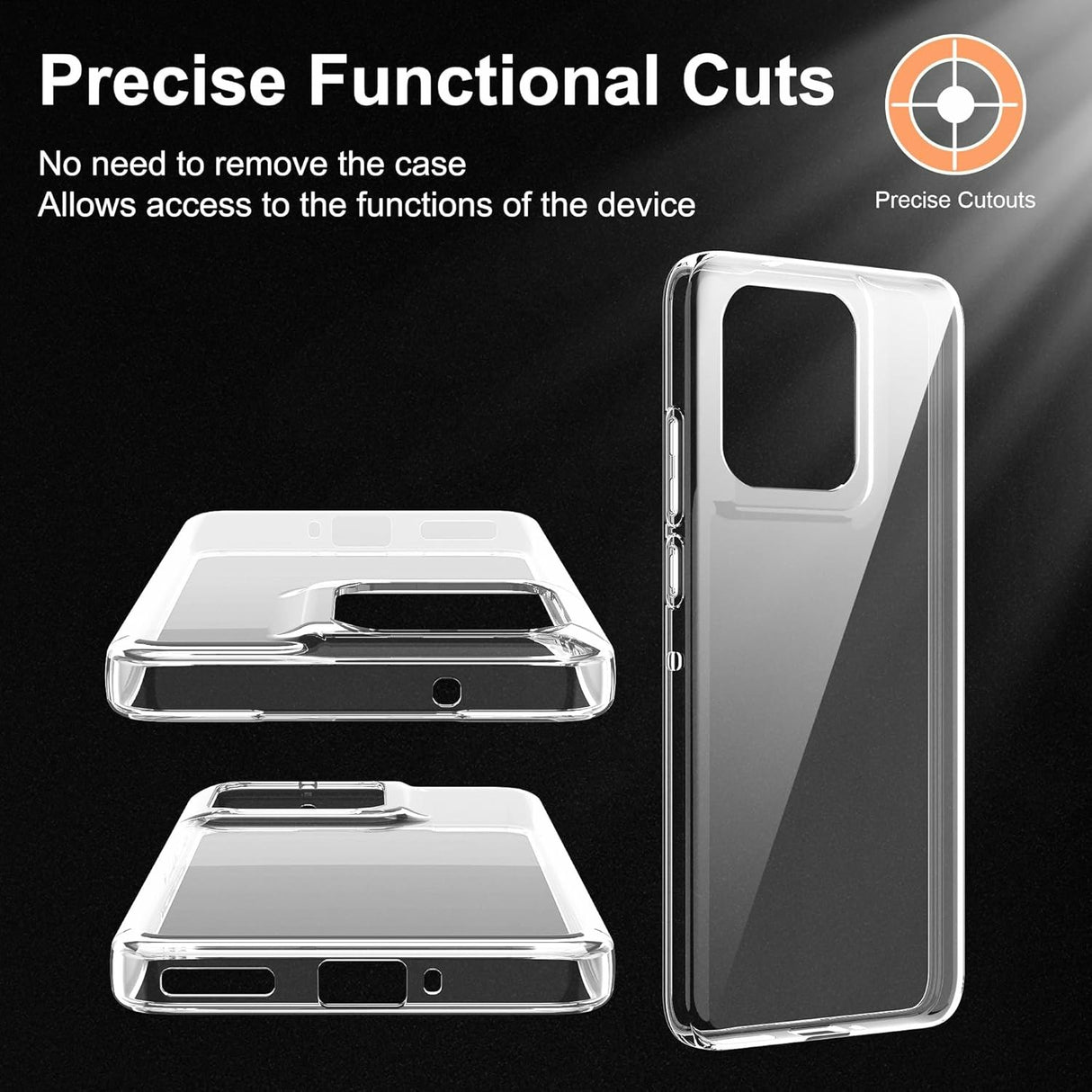 Motorola Edge 50 Neo 5G 2-i-1 Herdet Glass Skjermbeskytter og Fleksibelt Plast Deksel - Gjennomsiktig