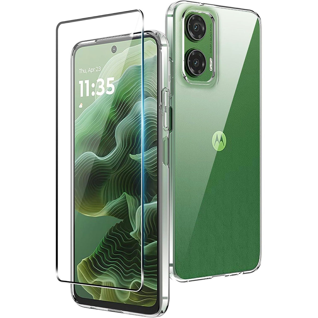 Motorola Moto G35 5G - Beskyttelsessett med Mykt Plastdeksel og 2.5D Skjermbeskytter