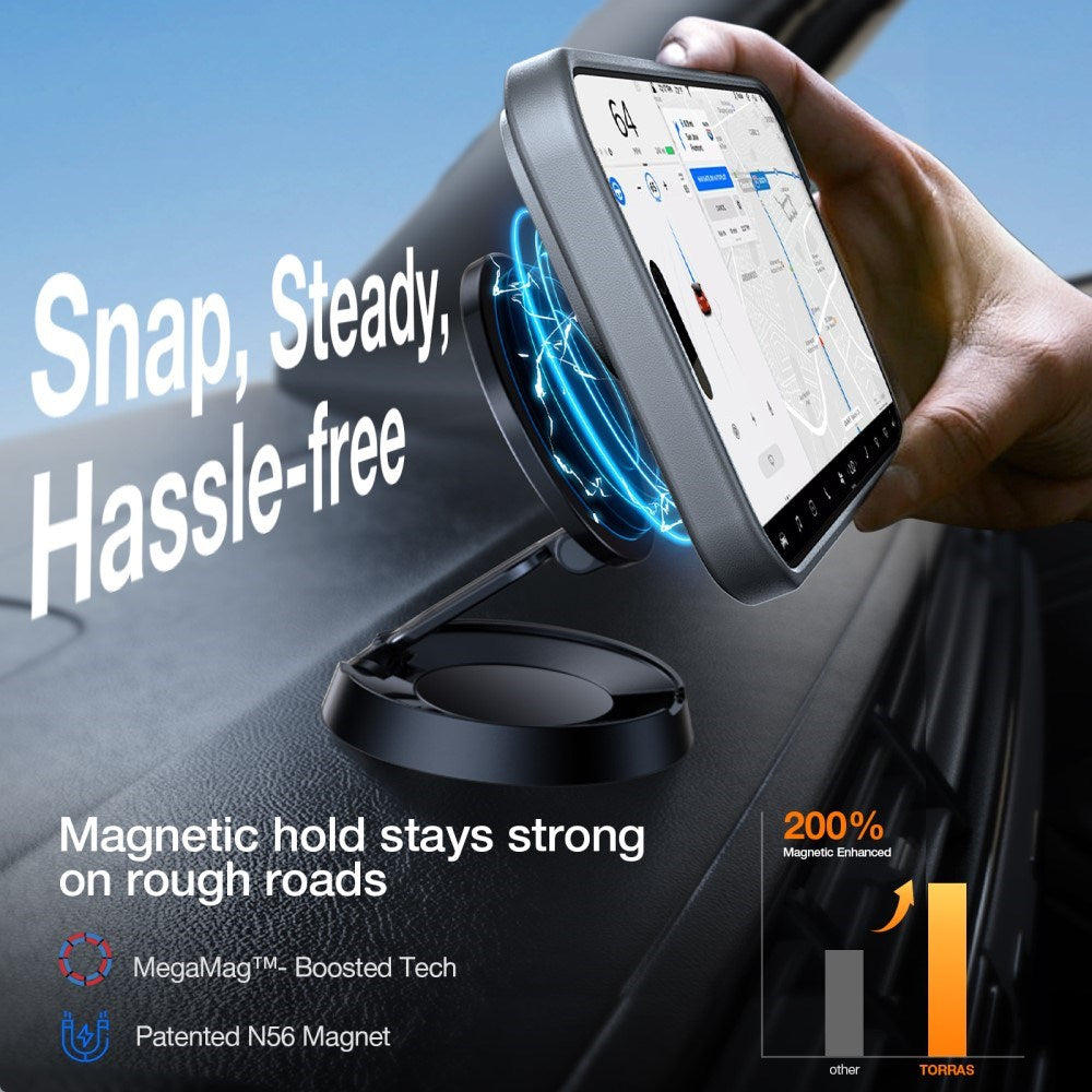 TORRAS iPhone 16 Pro Hybrid Deksel m. Ståfunksjon - MagSafe Kompatibel - Grå