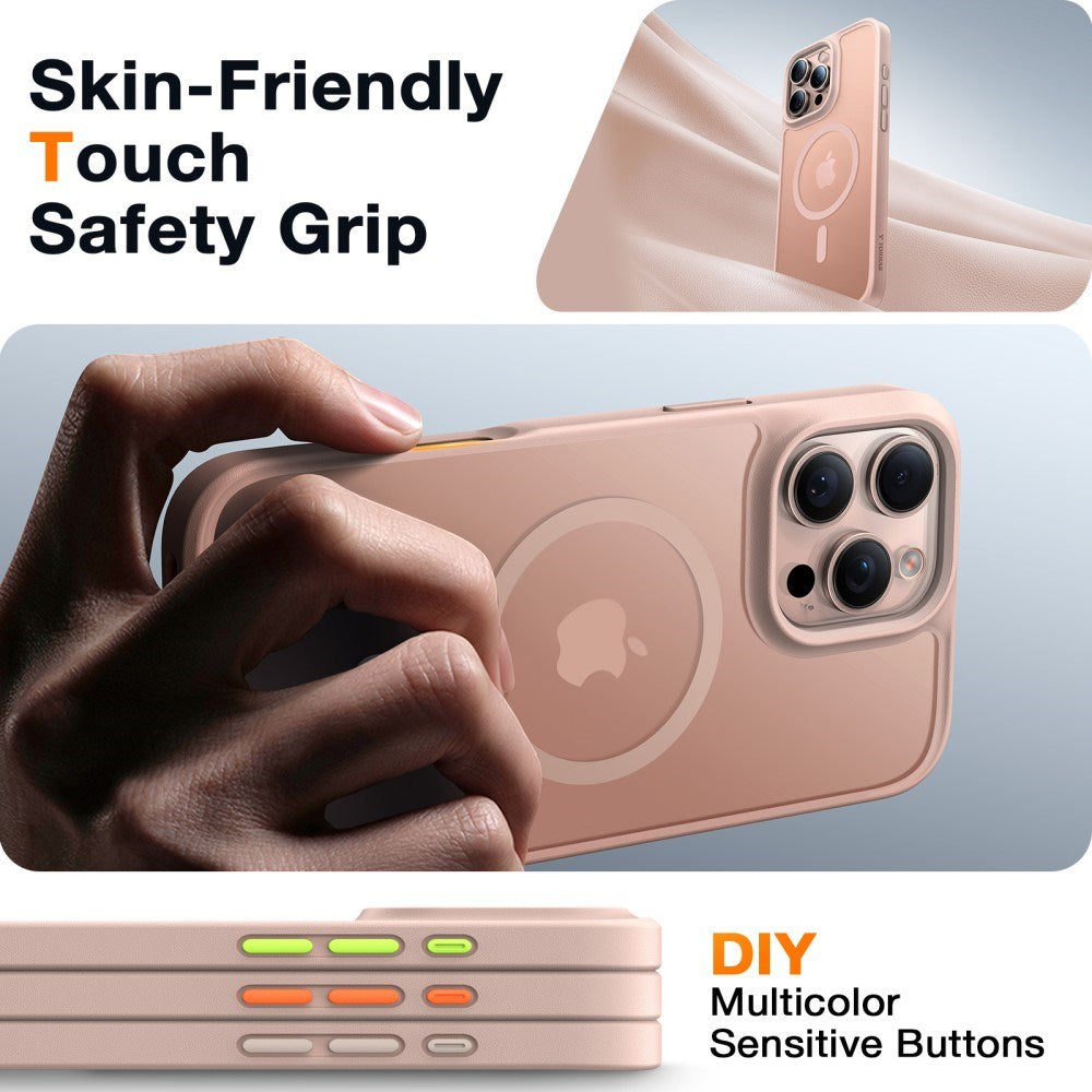 TORRAS iPhone 16 Pro Hybrid Deksel - MagSafe Kompatibel - Rose Gold