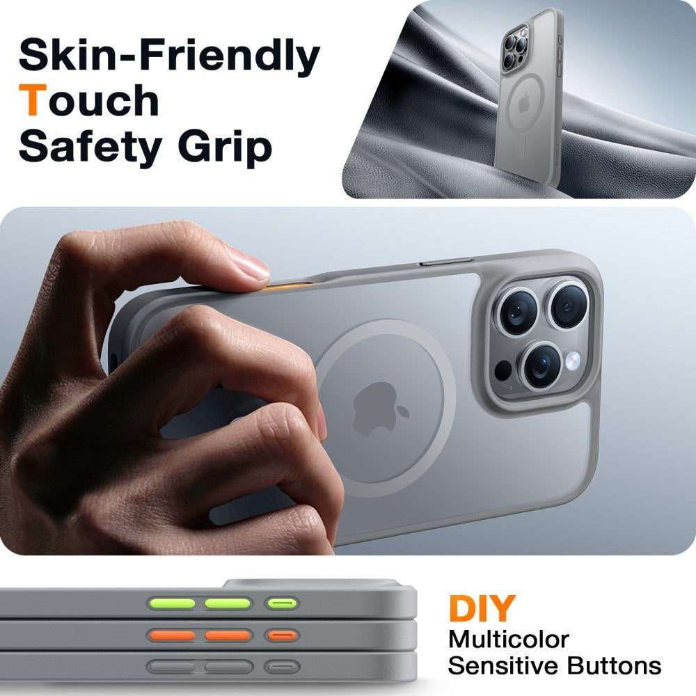 TORRAS iPhone 16 Pro Hybrid Deksel - MagSafe Kompatibel - Grå