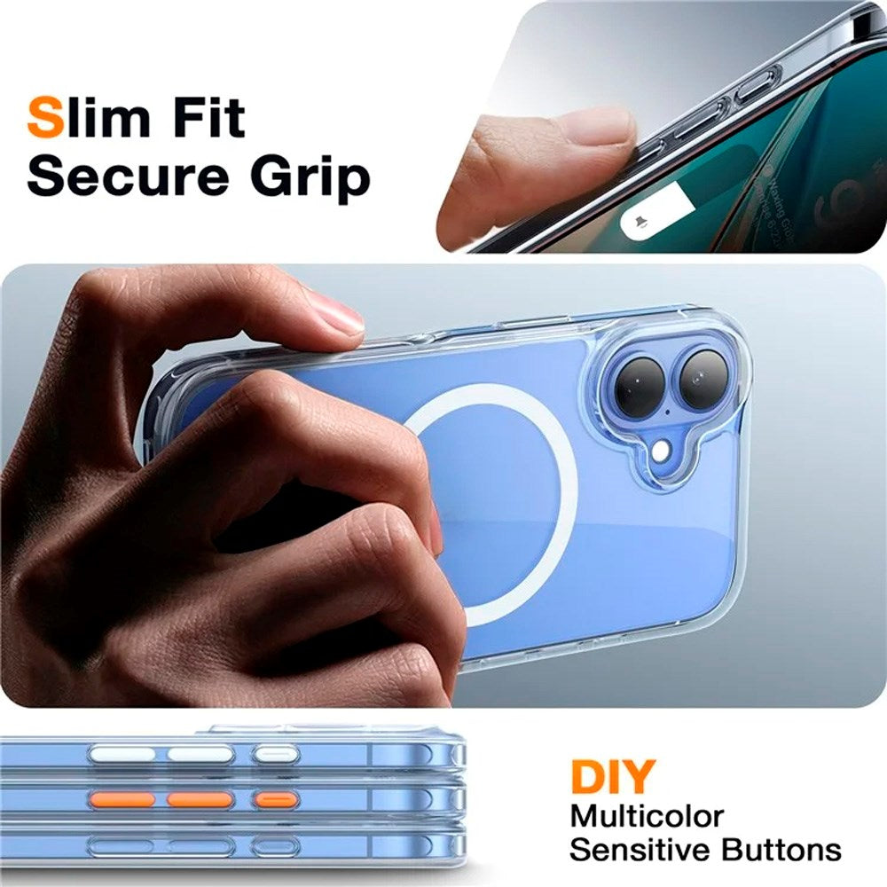 TORRAS iPhone 16 Fleksibelt Plast Deksel - MagSafe Kompatibel - Gjennomsiktig