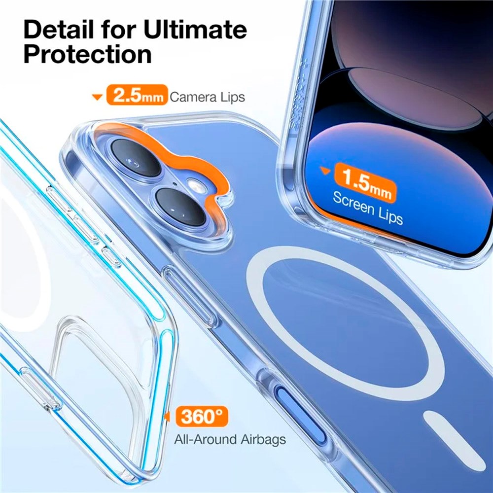 TORRAS iPhone 16 Fleksibelt Plast Deksel - MagSafe Kompatibel - Gjennomsiktig