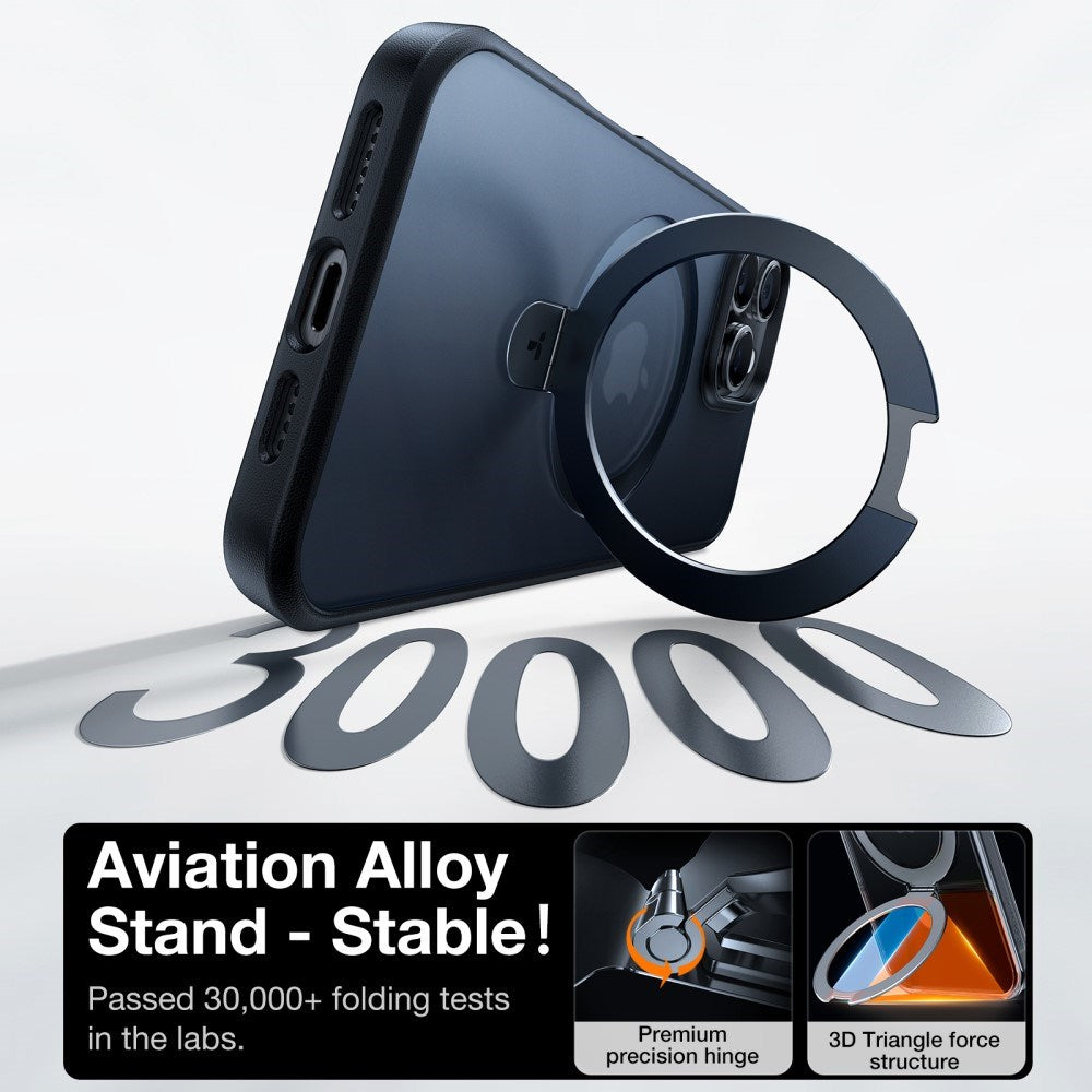 TORRAS iPhone 16 Pro Max Guardian Ostand Series Deksel m. Stativ - MagSafe Kompatibel - Svart