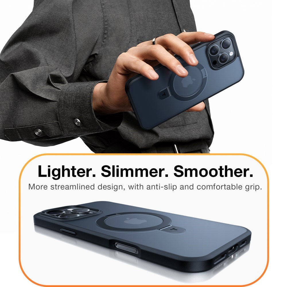 TORRAS iPhone 16 Pro Max Guardian Ostand Series Deksel m. Stativ - MagSafe Kompatibel - Svart