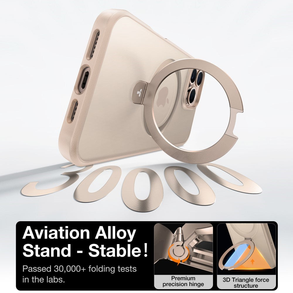 TORRAS iPhone 16 Pro Max Guardian Ostand Series Deksel m. Stativ - MagSafe Kompatibel - Rose Gold