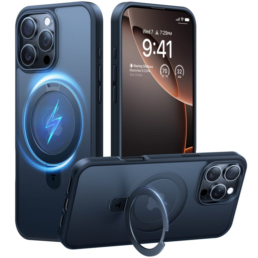 TORRAS iPhone 16 Pro Guardian Ostand Series Deksel m. Stativ - MagSafe Kompatibel - Svart