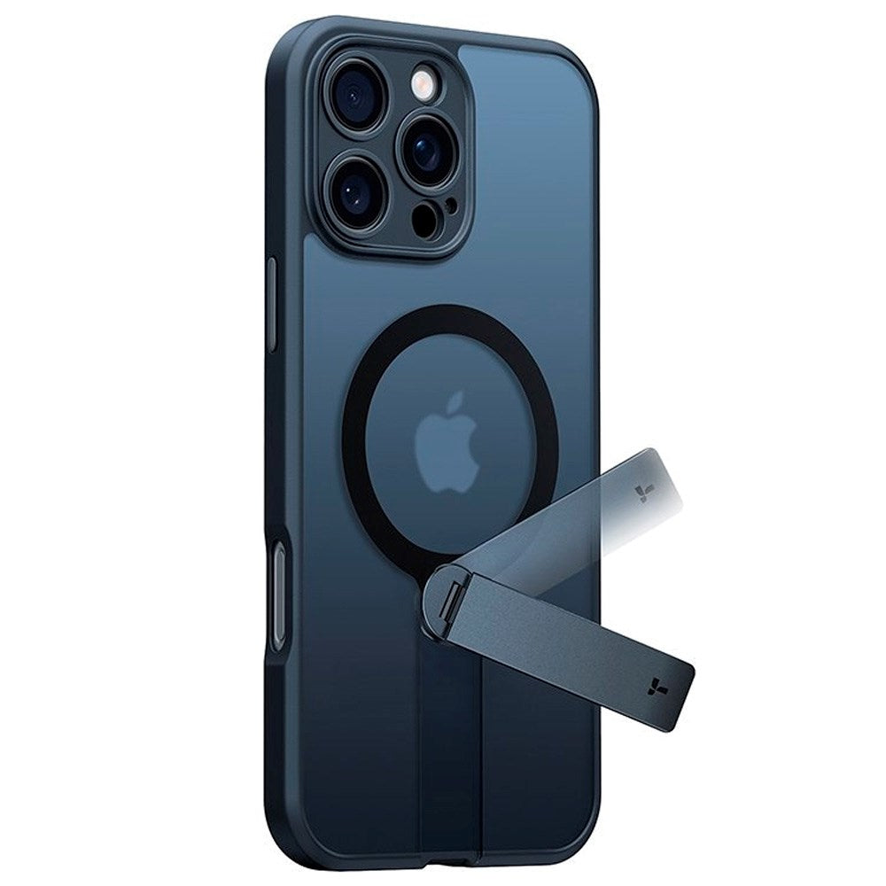 TORRAS iPhone 16 Pro Fleksibelt Plast Deksel m. Roterende Kickstand - MagSafe Kompatibel - Svart