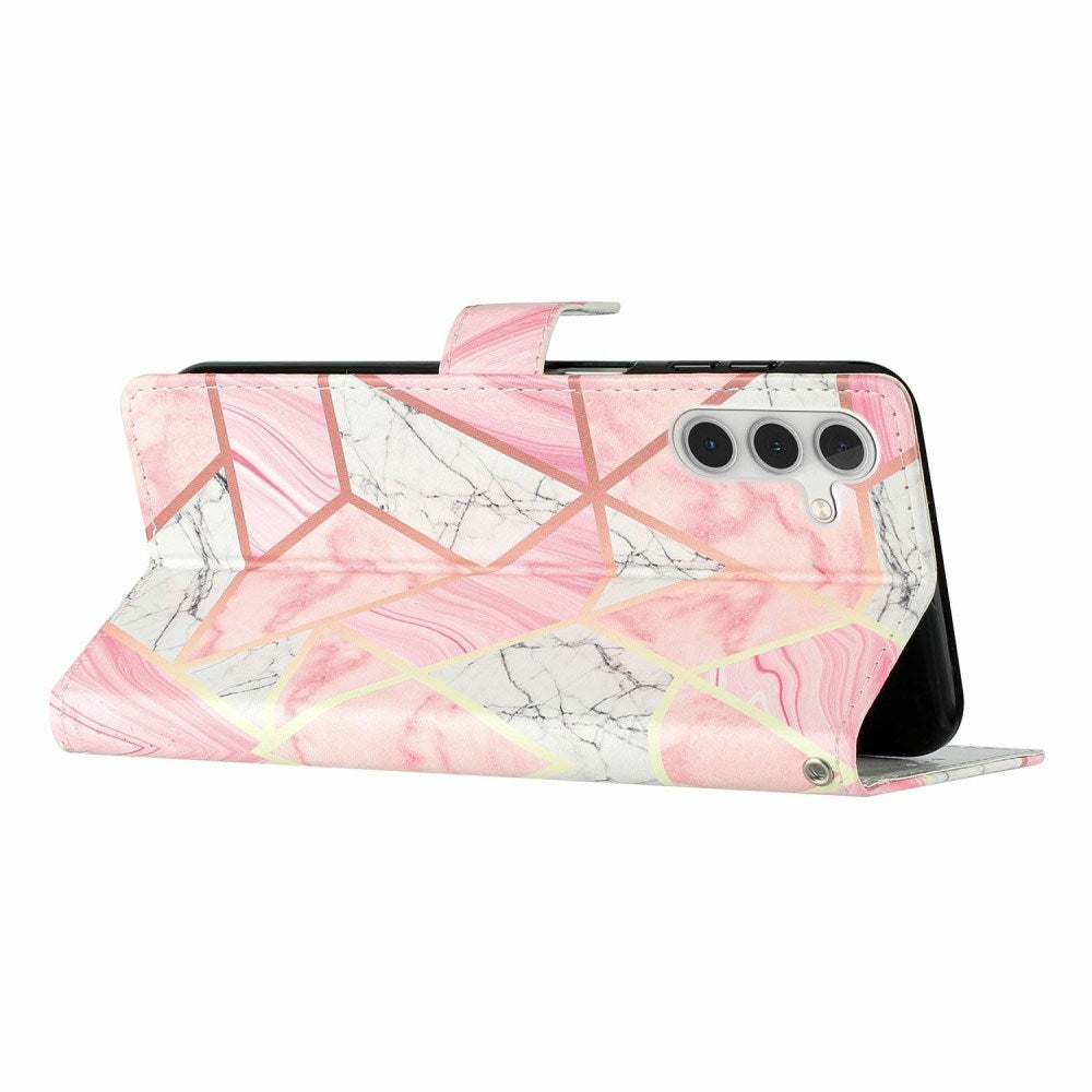 EIDERWOOD Samsung Galaxy S25+ (Plus) Flip Deksel med Kortholder & Reim - Rosa Marmor