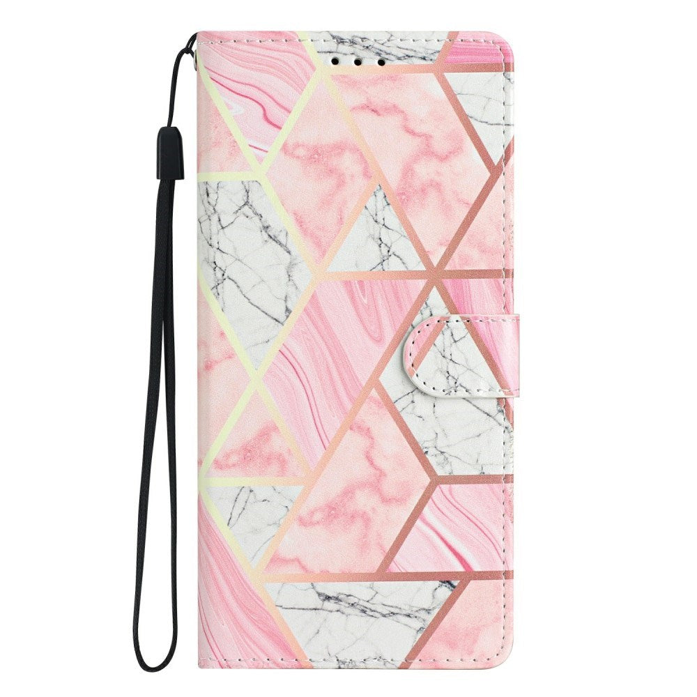 EIDERWOOD Samsung Galaxy S25+ (Plus) Flip Deksel med Kortholder & Reim - Rosa Marmor