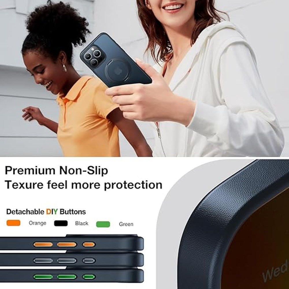 TORRAS iPhone 15 Pro Hybrid Plast Deksel m. Stativ - MagSafe Kompatibel - Svart