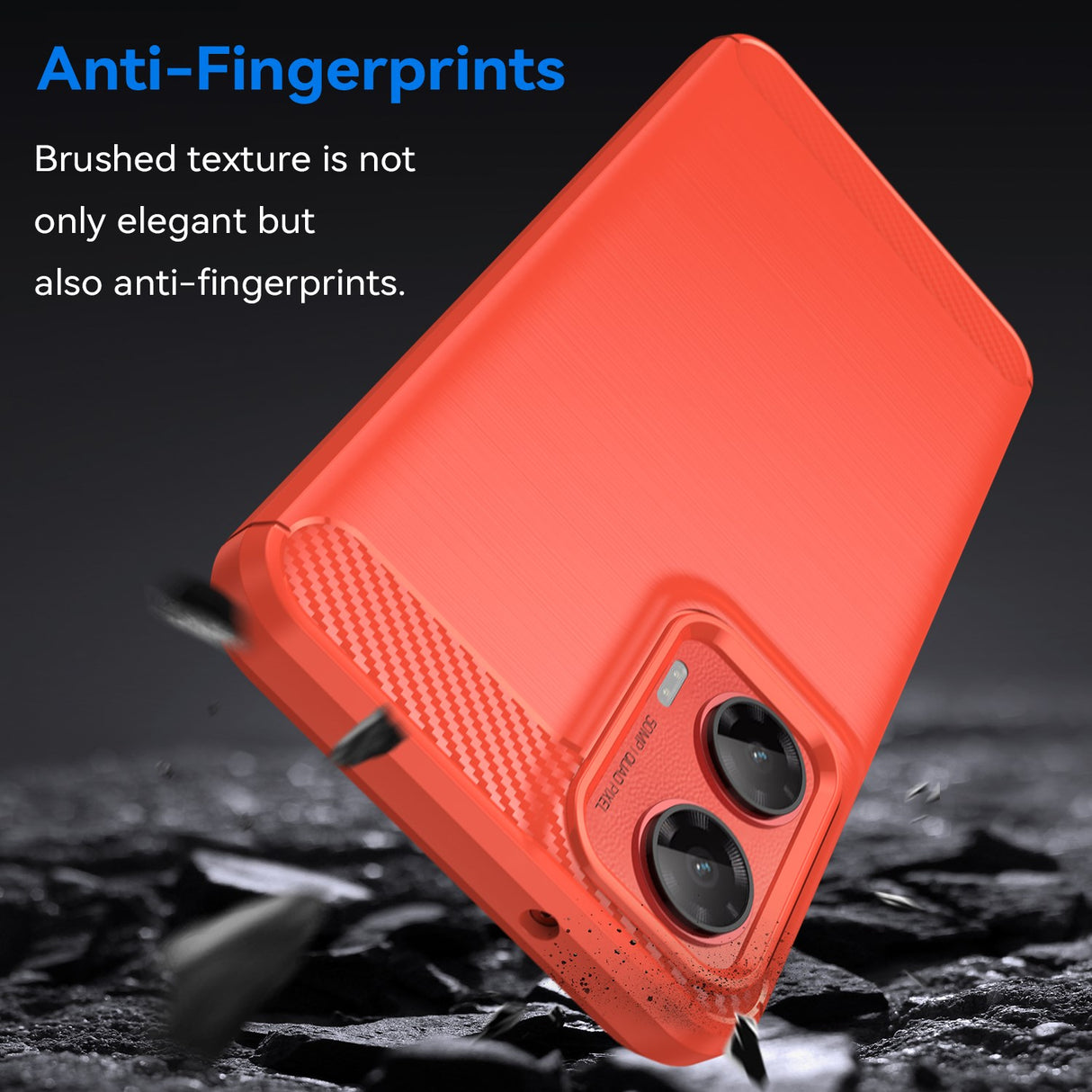 EIDERWOOD Motorola Moto G35 5G DekselCarbon Fiber Texture - Rød