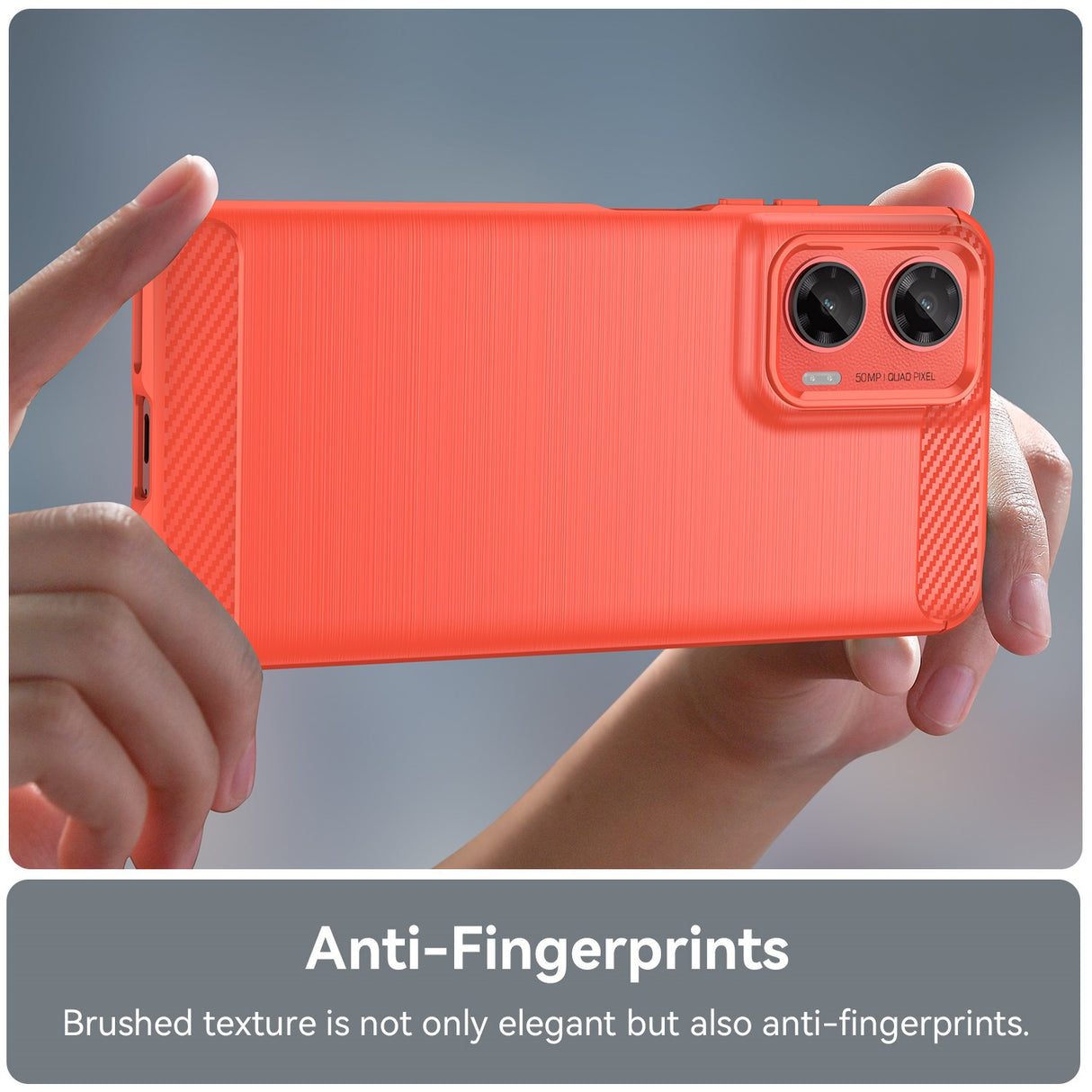 EIDERWOOD Motorola Moto G35 5G DekselCarbon Fiber Texture - Rød