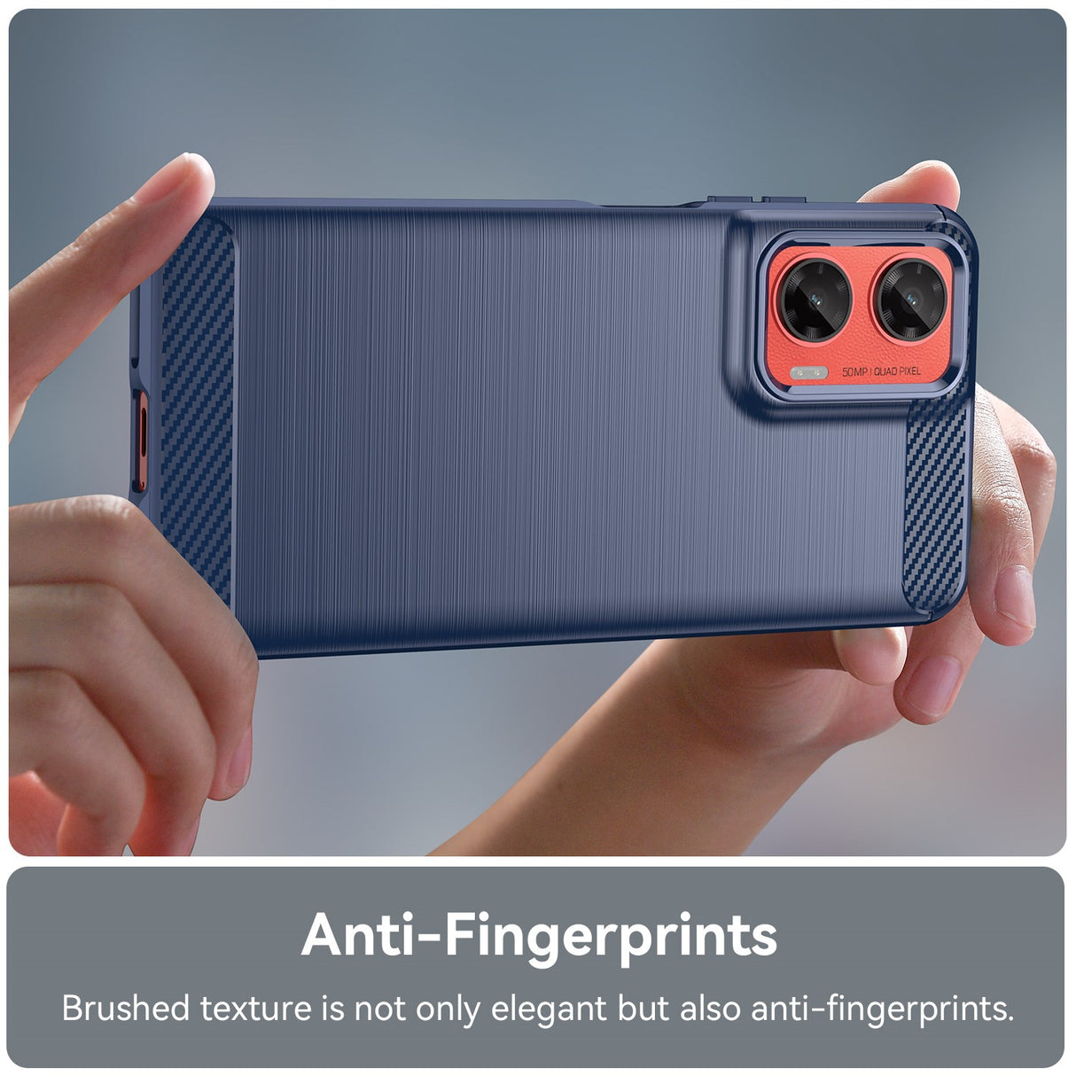 EIDERWOOD Motorola Moto G35 5G DekselCarbon Fiber Texture - Blå