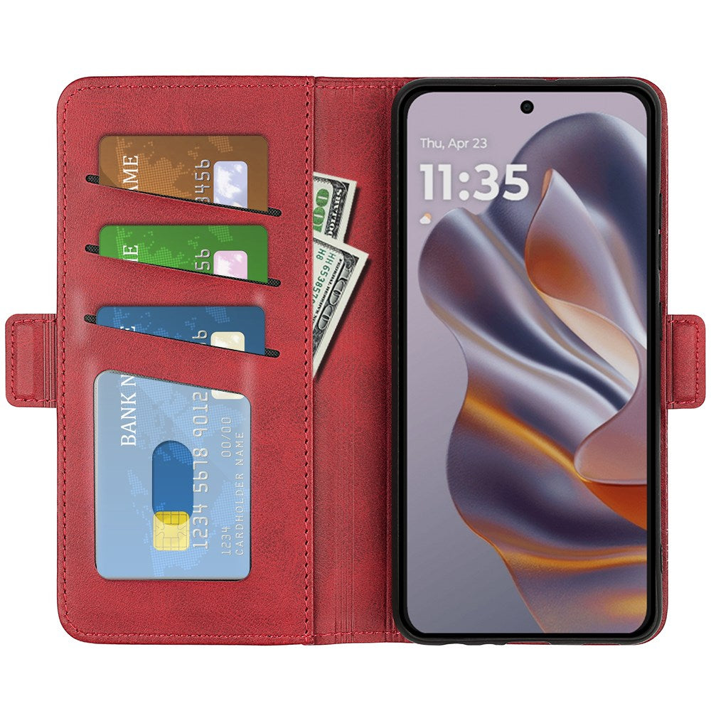 EIDERWOOD Motorola Edge 50 Neo Wallet Flip Deksel i læder med Pung - Rød