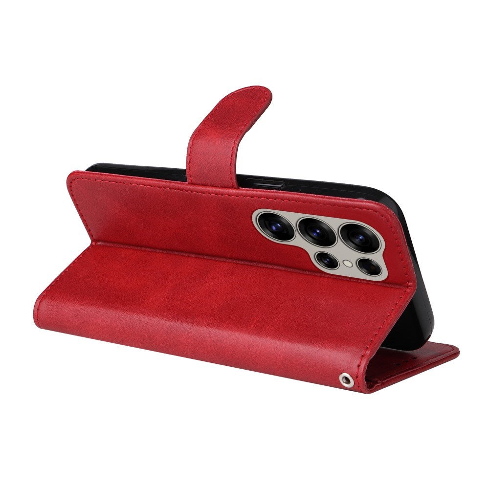 EIDERWOOD Kunstskinn Flip Deksel Samsung Galaxy S25 Ultra - Rød