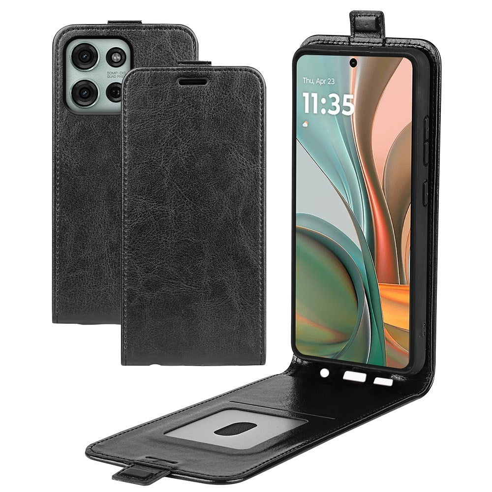EIDERWOOD Motorola Moto G75 5G Etui med Kortlommer – Vertikal Flip Kunstlær Etui - Svart