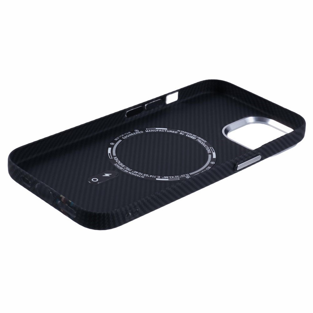 EIDERWOOD Mønstret Carbon Deksel - iPhone 15 - MagSafe Kompatibel - Dark ZigZag Pattern