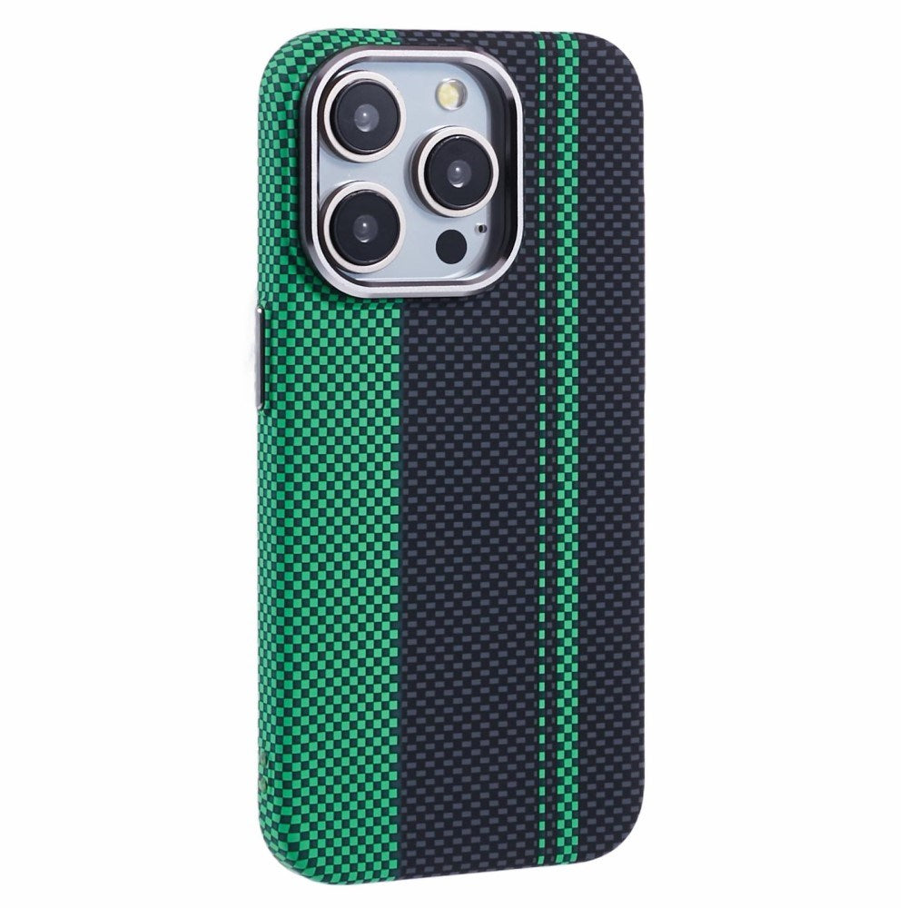 EIDERWOOD Mønstret Carbon Deksel - iPhone 15 Pro - MagSafe Kompatibel - Green/Black