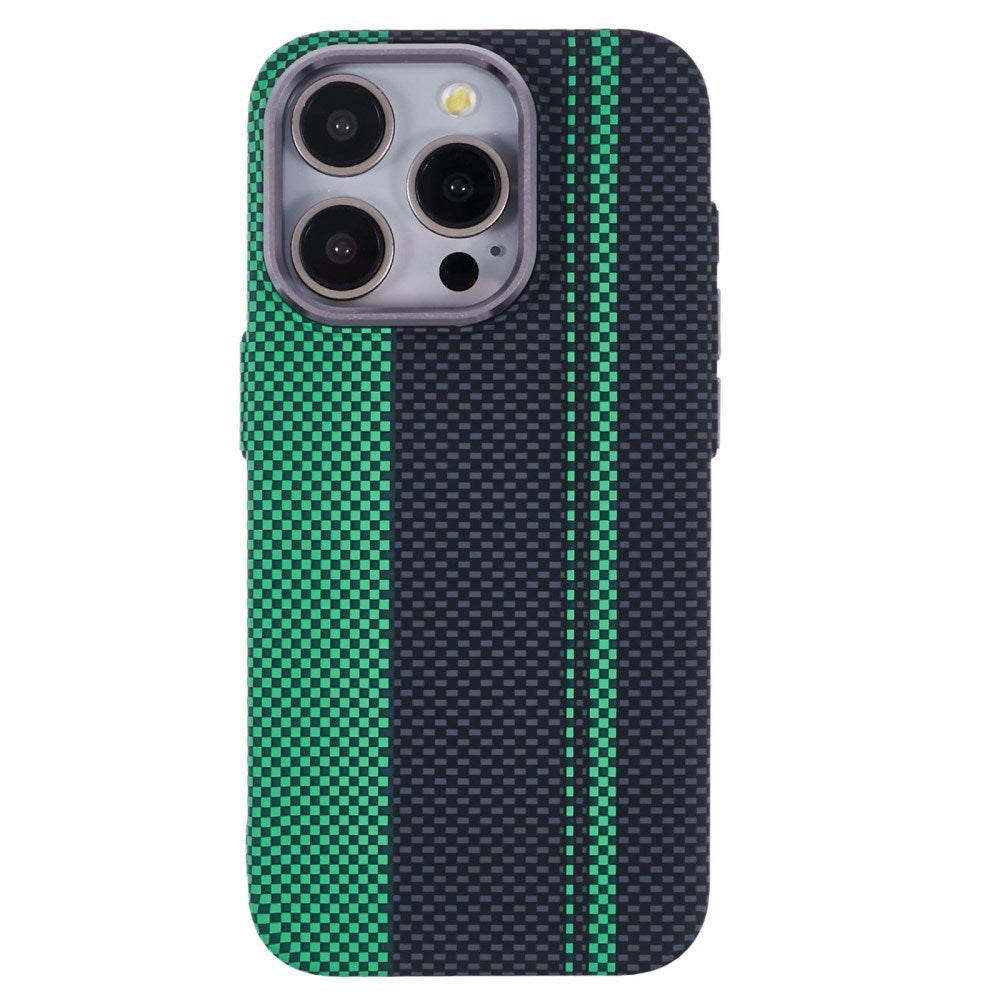 EIDERWOOD Mønstret Carbon Deksel - iPhone 15 Pro - MagSafe Kompatibel - Green/Black