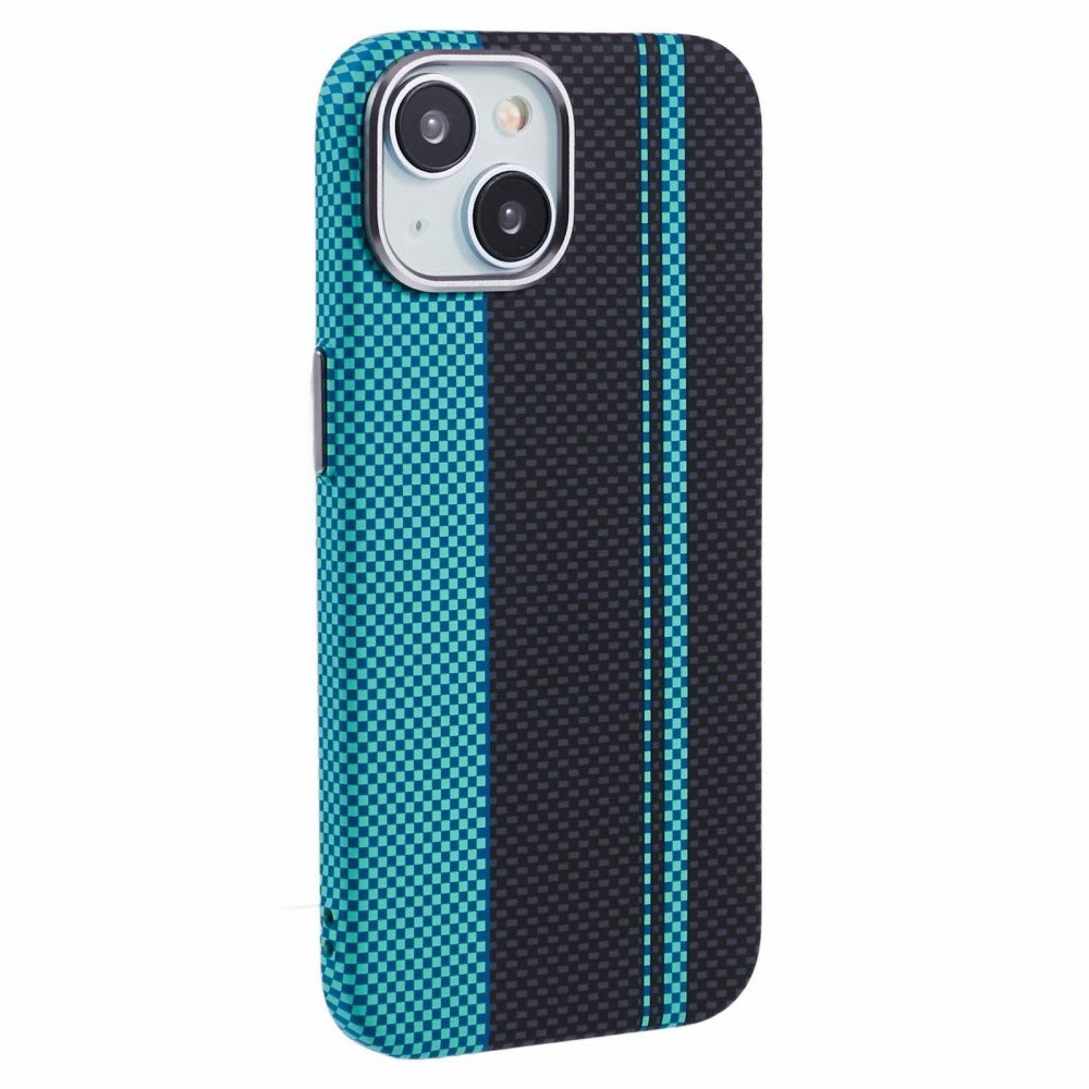 EIDERWOOD Mønstret Carbon Deksel - iPhone 14 - MagSafe Kompatibel - Blue/Black