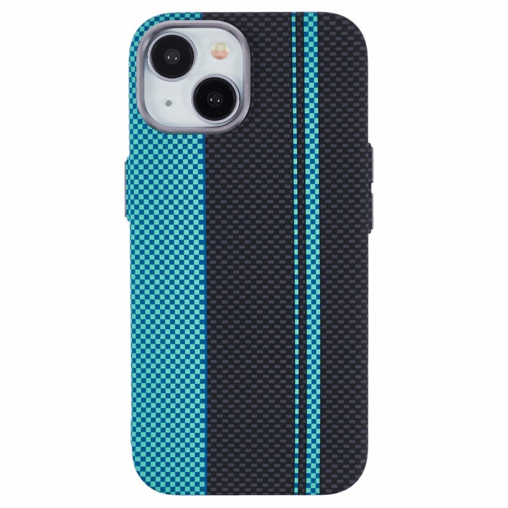EIDERWOOD Mønstret Carbon Deksel - iPhone 14 - MagSafe Kompatibel - Blue/Black