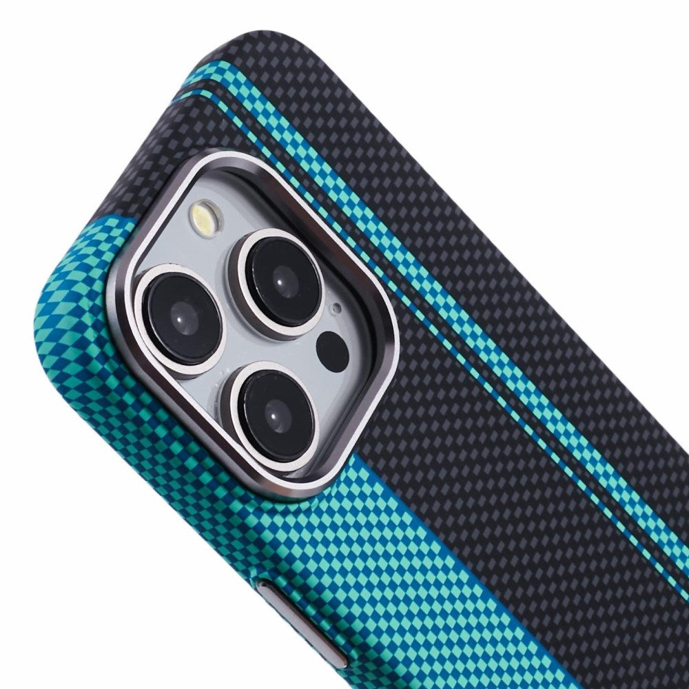 EIDERWOOD Mønstret Carbon Deksel - iPhone 14 Pro - MagSafe Kompatibel - Blue/Black
