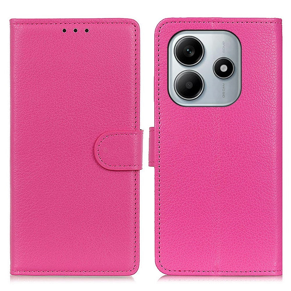 EIDERWOOD Xiaomi Redmi Note 14 (4G) Kunstskinn Flip Deksel m. Kortholder & Ståfunksjon - Pink