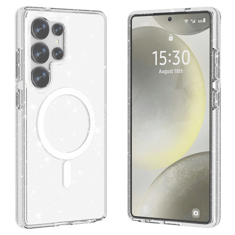 EIDERWOOD Samsung Galaxy S25 Ultra Glitter Hybrid Deksel - MagSafe Kompatibel - Gjennomsiktig