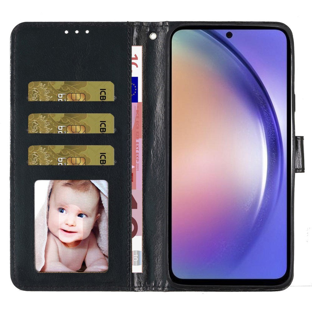 EIDERWOOD Samsung Galaxy A36 (5G) Flip Deksel m. Lommebok & Stropp - Glitter - Svart