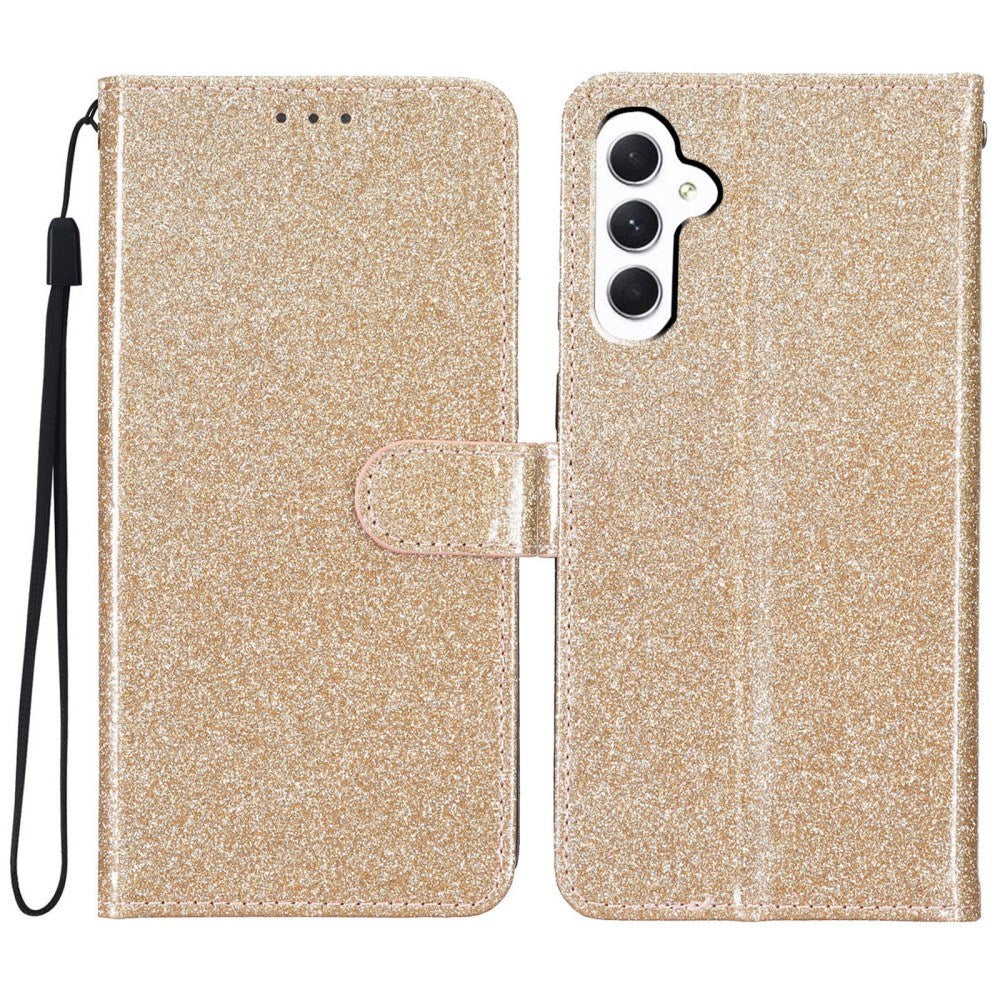 EIDERWOOD Samsung Galaxy A36 (5G) Flip Deksel m. Lommebok & Stropp - Glitter - Gull