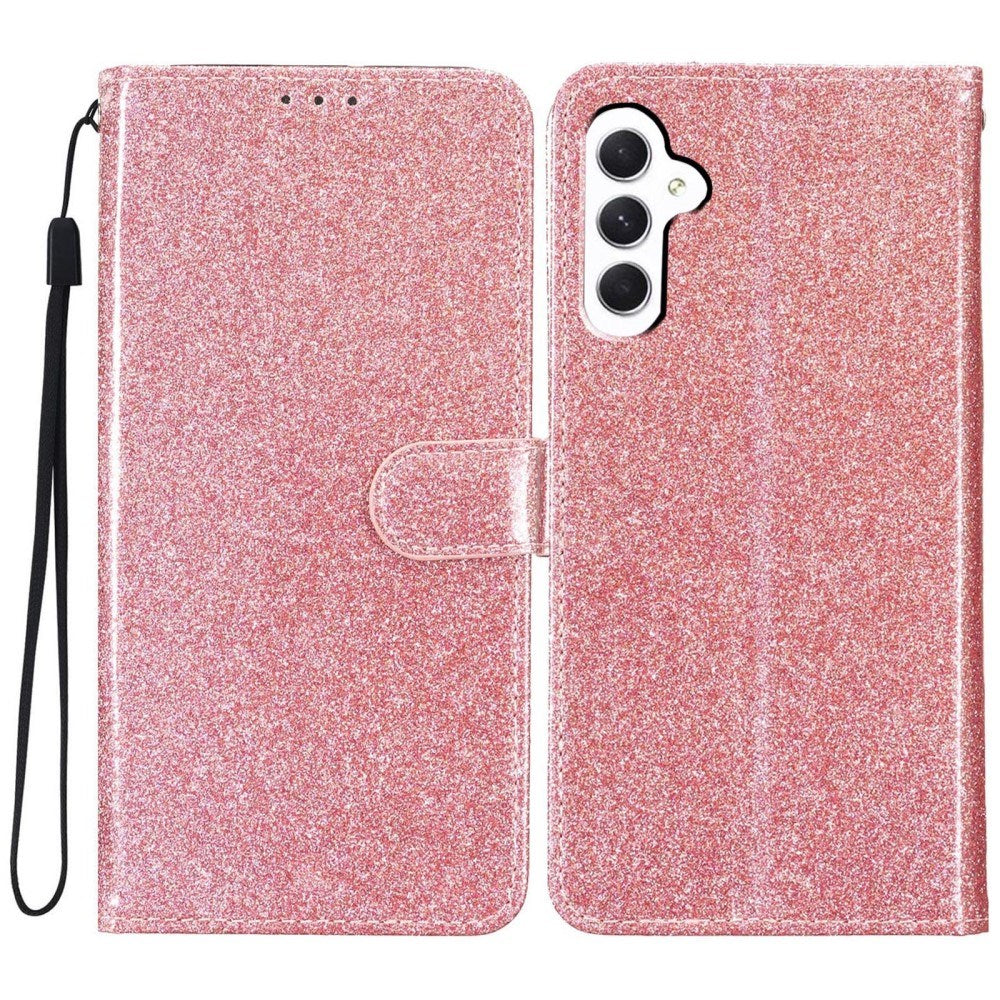EIDERWOOD Samsung Galaxy A36 (5G) Flip Deksel m. Lommebok & Stropp - Glitter - Rose Gold