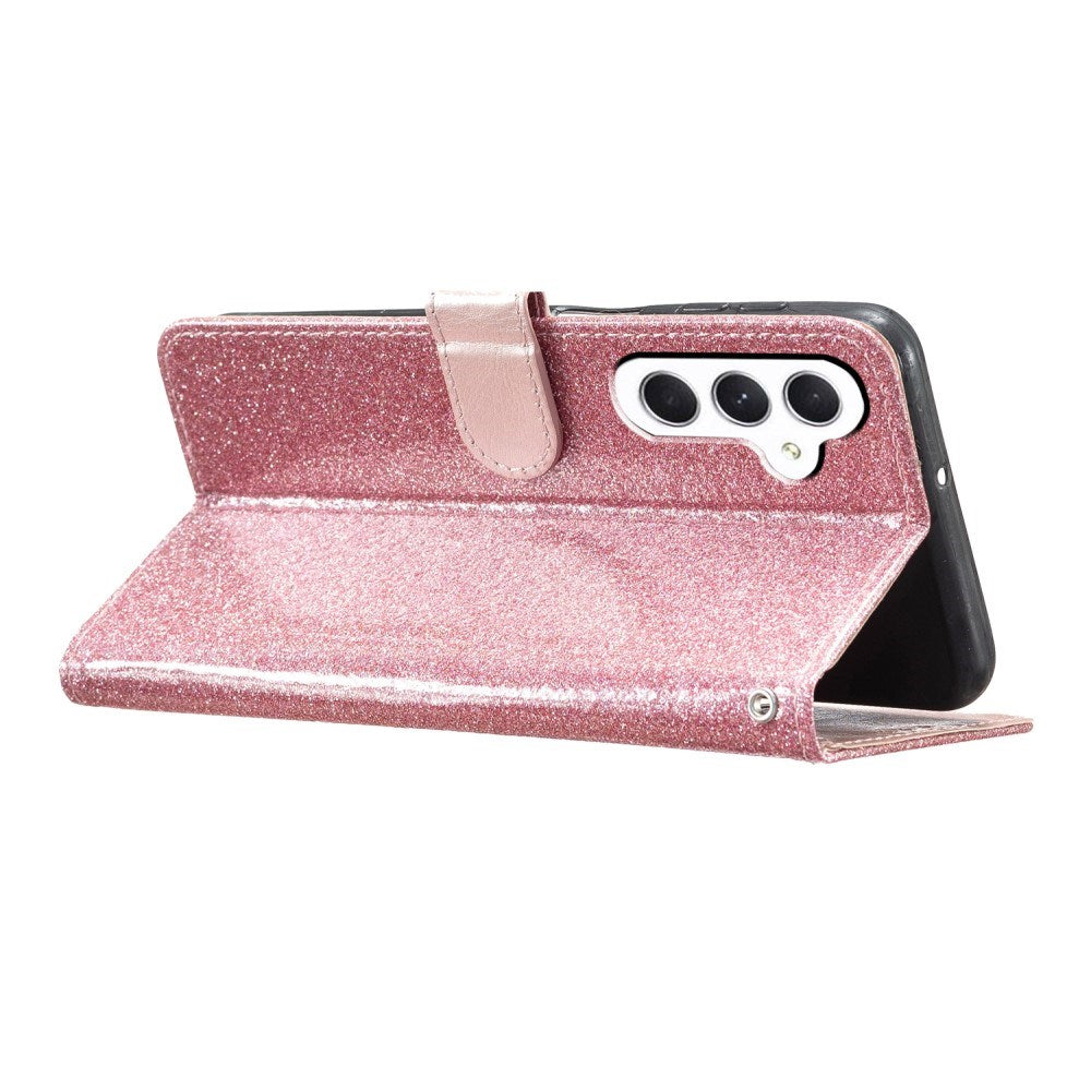 EIDERWOOD Samsung Galaxy A36 (5G) Flip Deksel m. Lommebok & Stropp - Glitter - Rose Gold