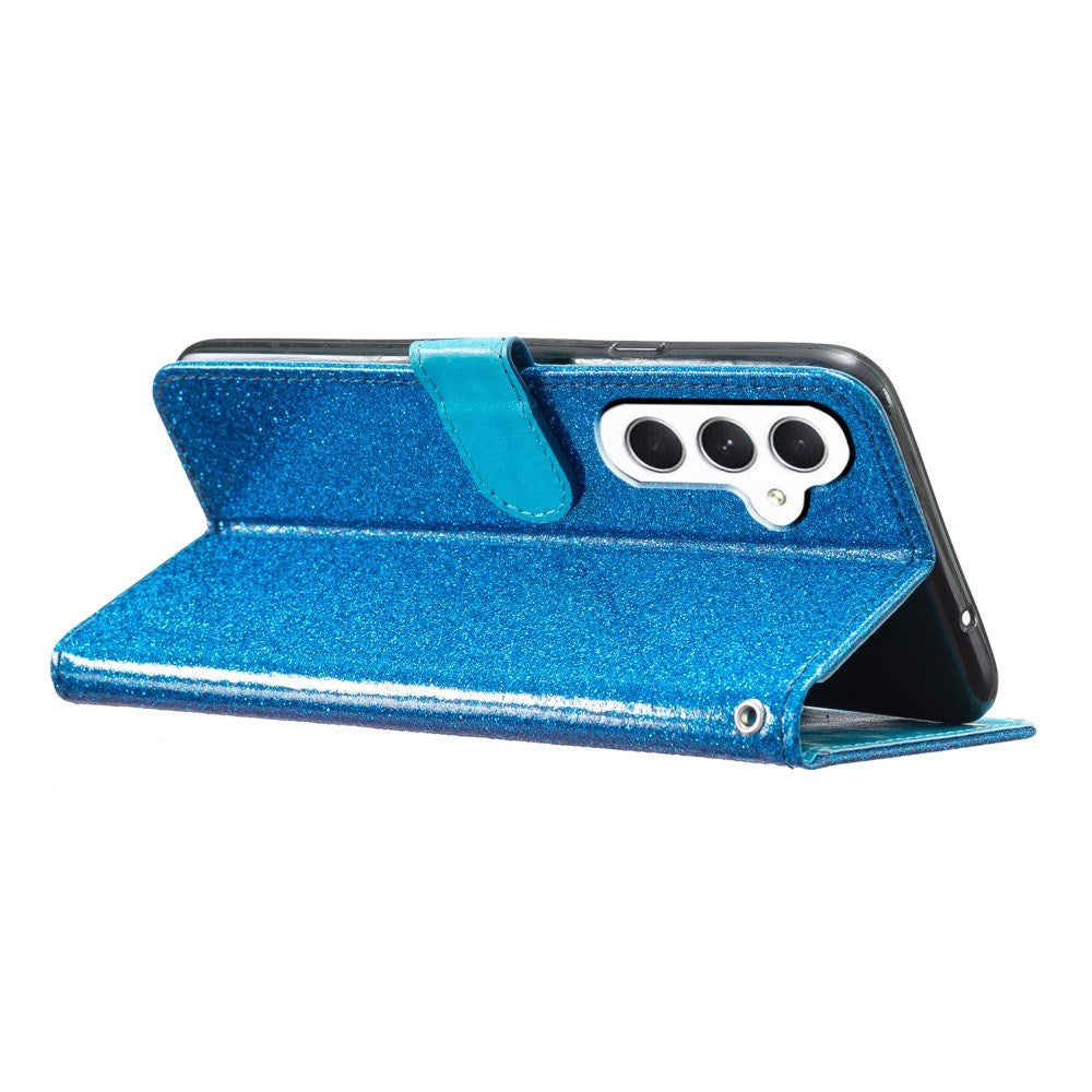 EIDERWOOD Samsung Galaxy A36 (5G) Flip Deksel m. Lommebok & Stropp - Glitter - Blå