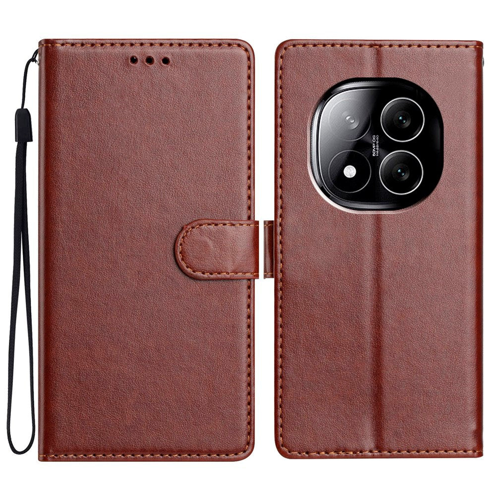 EIDERWOOD Xiaomi Redmi Note 14 Pro (5G) / Poco X7 Kunstskinn Flip Deksel m. Strop - Brun