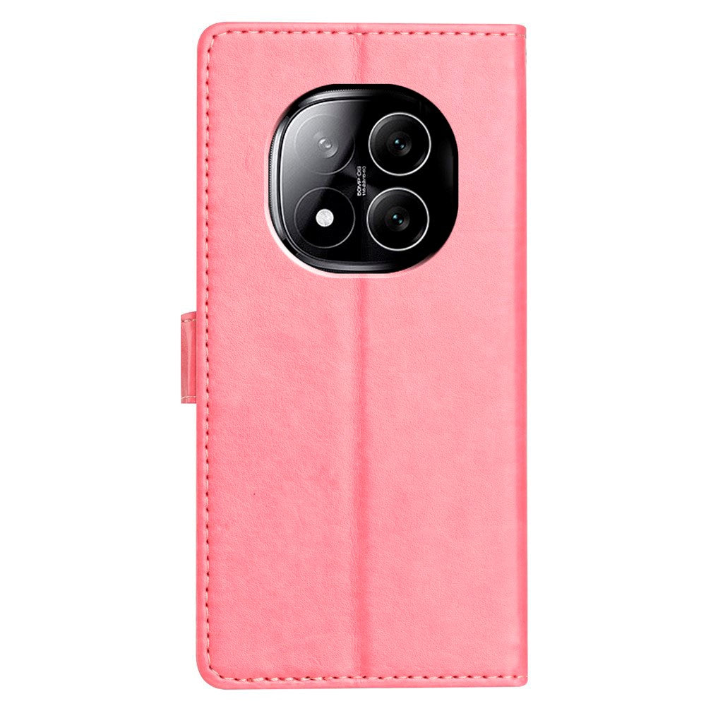 EIDERWOOD Xiaomi Redmi Note 14 Pro (5G) / Poco X7 Kunstskinn Flip Deksel m. Strop - Rosa