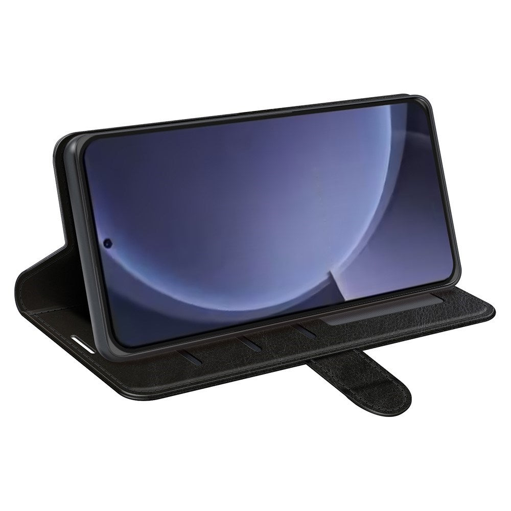 EIDERWOOD Samsung Galaxy S25+ (Plus) Kunstskinn Flip Deksel m. Kortholder & Ståfunksjon - Svart