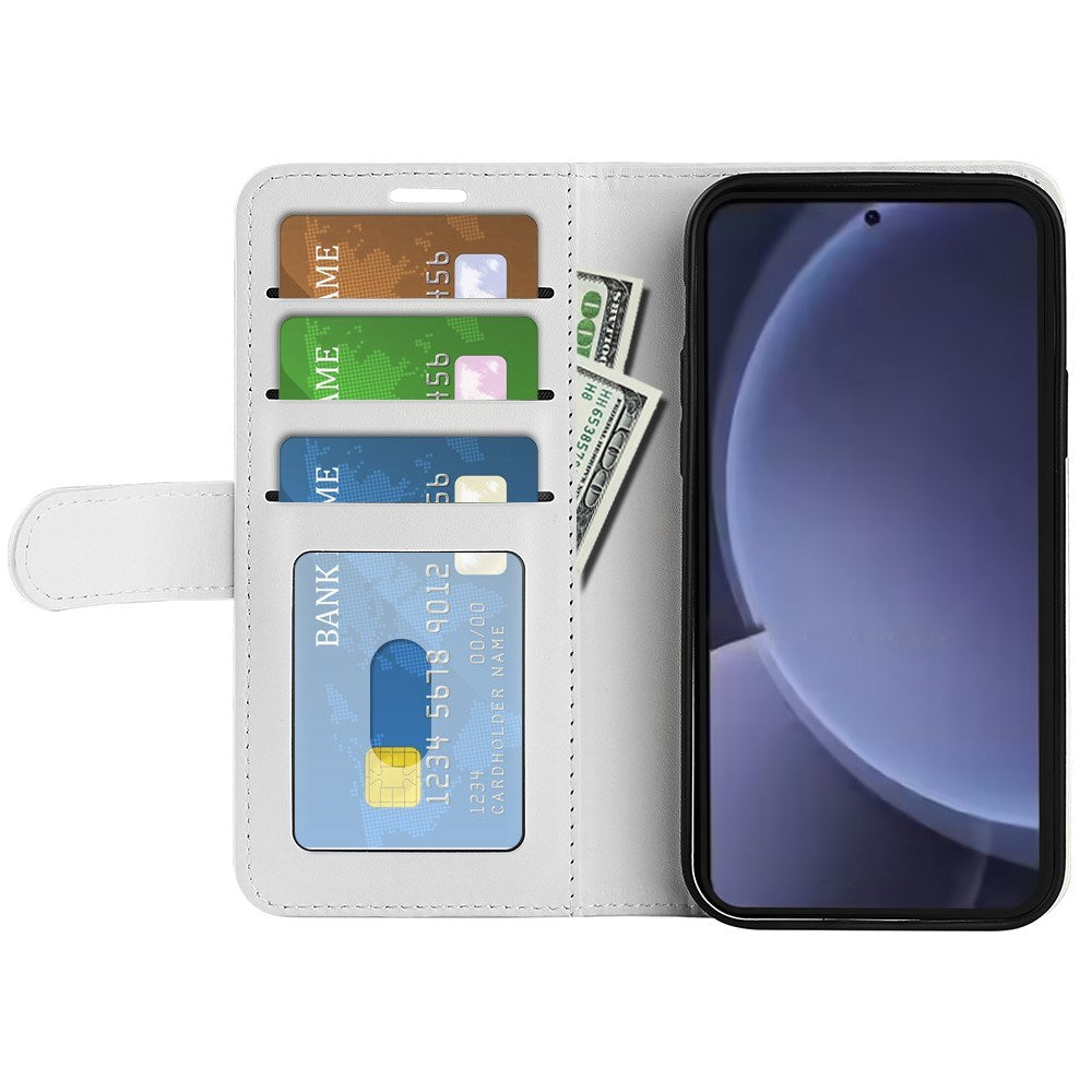 EIDERWOOD Samsung Galaxy S25+ (Plus) Kunstskinn Flip Deksel m. Kortholder & Ståfunksjon - Hvit