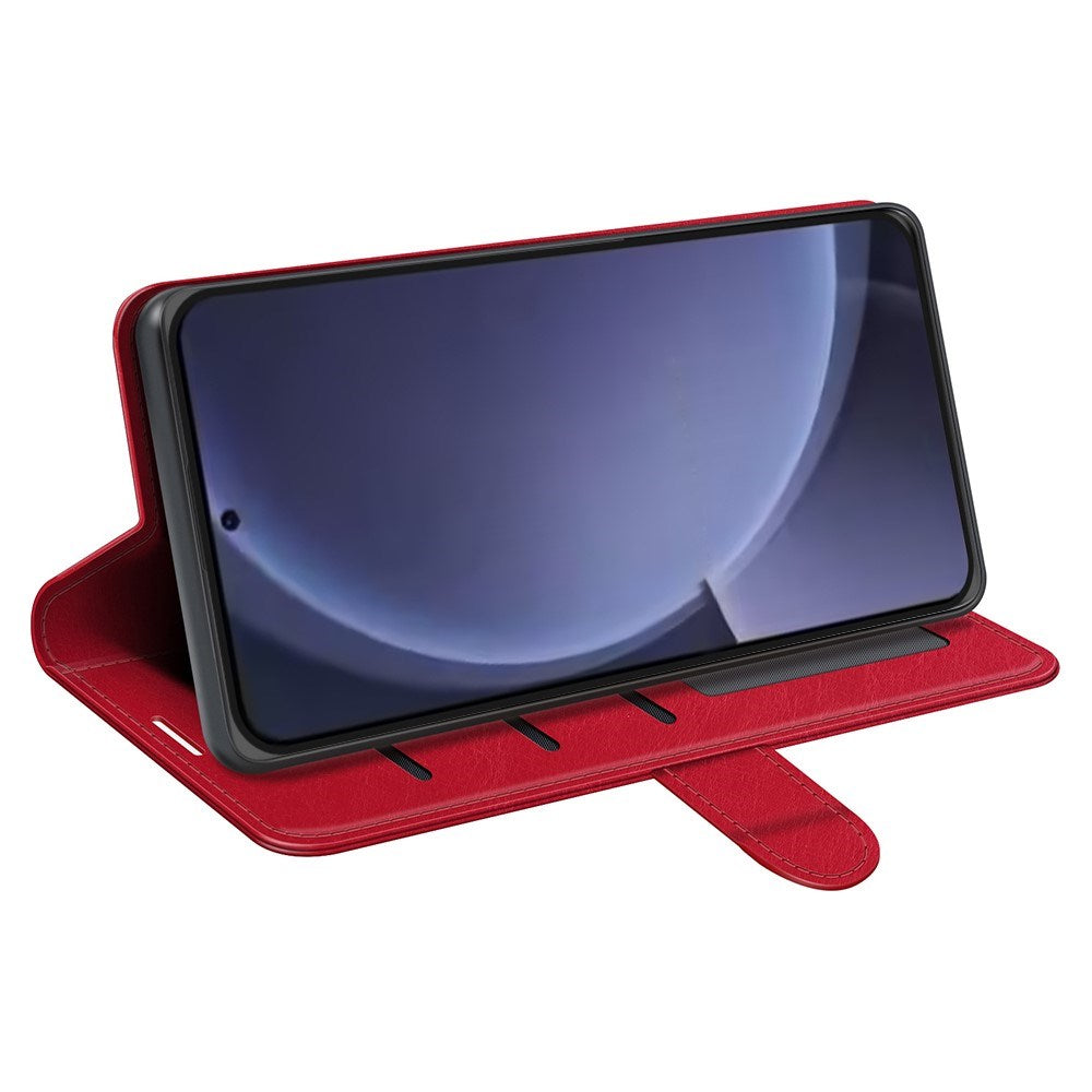 EIDERWOOD Samsung Galaxy S25+ (Plus) Kunstskinn Flip Deksel m. Kortholder & Ståfunksjon - Rød