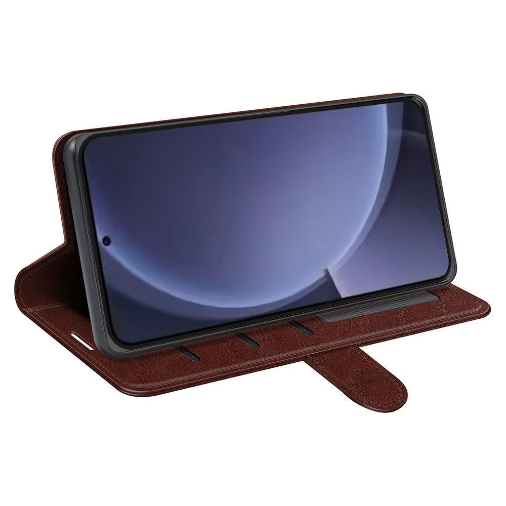 EIDERWOOD Samsung Galaxy S25+ (Plus) Kunstskinn Flip Deksel m. Kortholder & Ståfunksjon - Brun