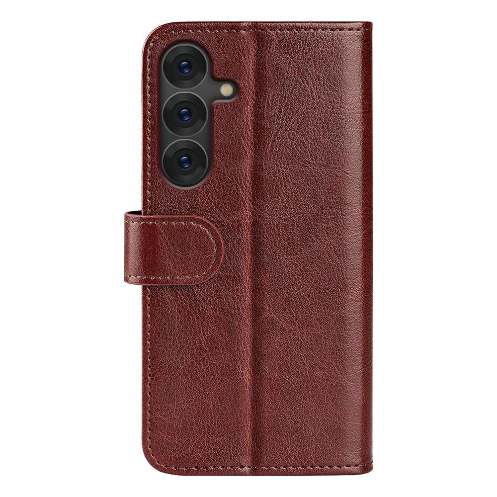 EIDERWOOD Samsung Galaxy S25 Kunstskinn Flip Deksel m. Kortholder & Ståfunksjon - Brun