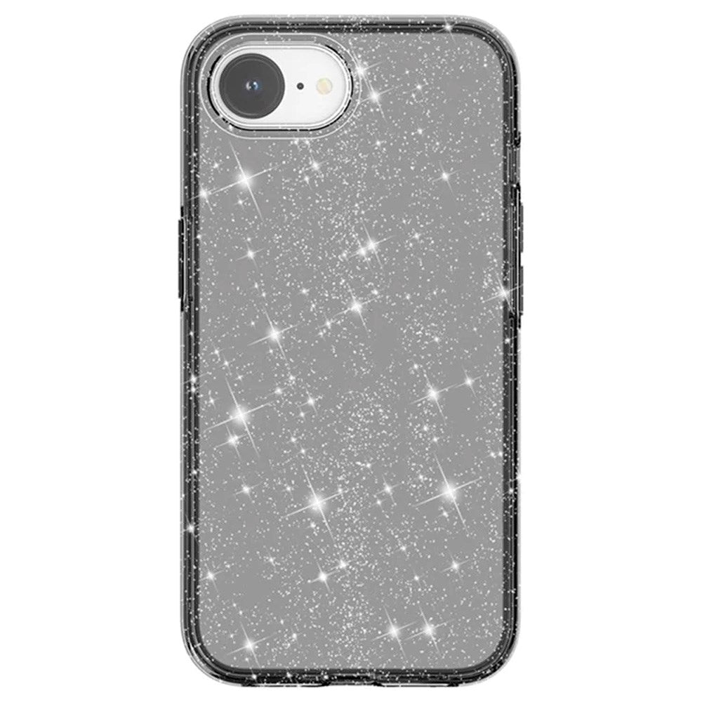 EIDERWOOD iPhone 16e Hybrid Glitter Plast Deksel - MagSafe Kompatibel - Svart