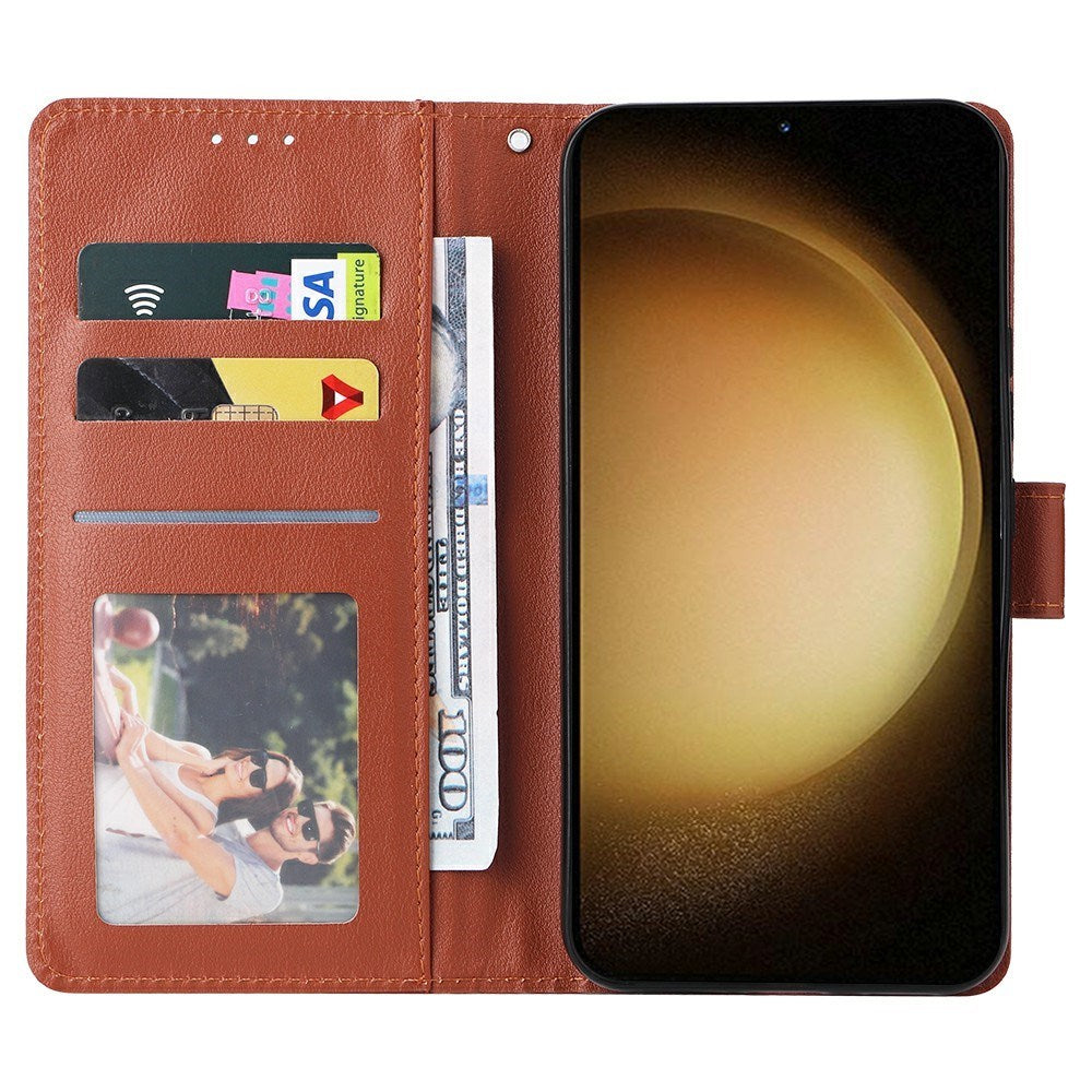 EIDERWOOD Samsung Galaxy S25+ (Plus) / S24+ (Plus) Flip Deksel i Kunstskinn med Lommebok og Stropp - Brun