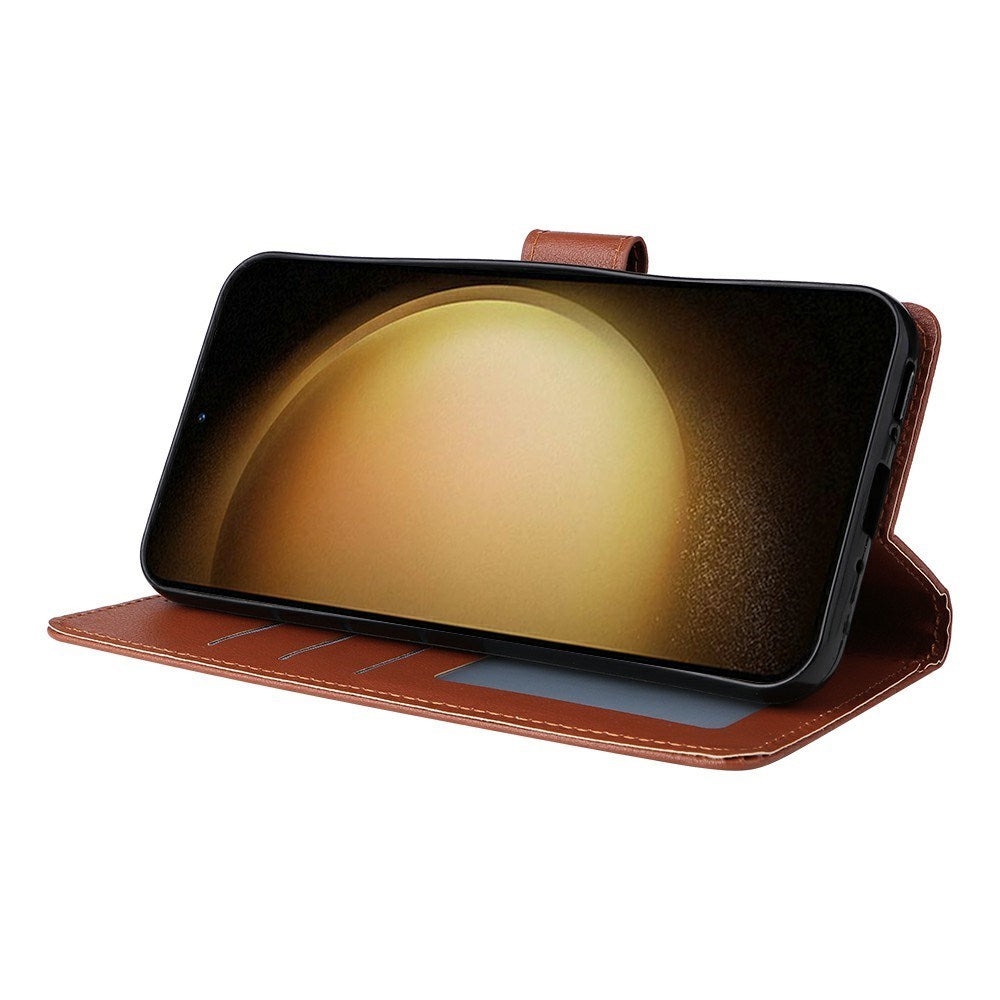 EIDERWOOD Samsung Galaxy S25+ (Plus) / S24+ (Plus) Flip Deksel i Kunstskinn med Lommebok og Stropp - Brun