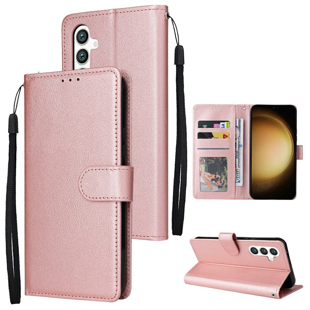 EIDERWOOD Samsung Galaxy S25+ (Plus) / S24+ (Plus) Flip Deksel i Kunstskinn med Lommebok og Stropp - Rose Gold